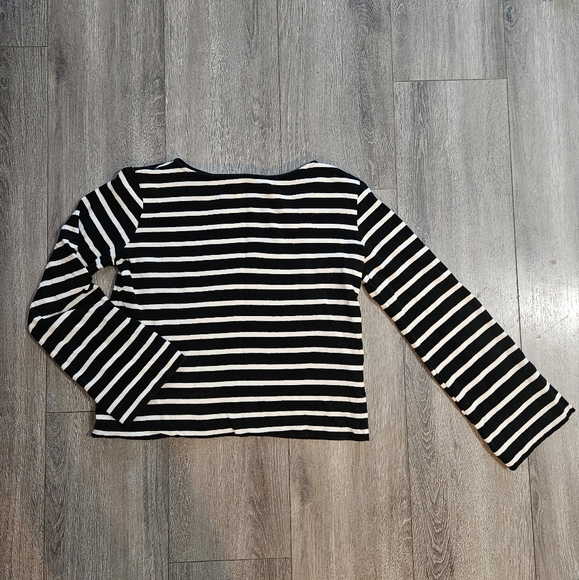 H&M Tops - Striped Boat Neck Bell Sleeve Top